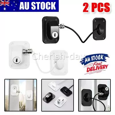 $16.59 • Buy 2pcs Refrigerator Lock Fridge Cabinet Child Safety Window Door Drawer Latches