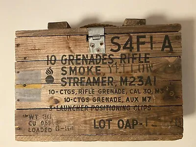 Ammo Box Wooden With Hinged Lid Grenades Vintage **Local Pickup Only** • $50