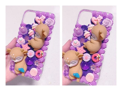 $55 • Buy Dubble Sleeping Reindeer Decoden Phone Case Handmade Diy