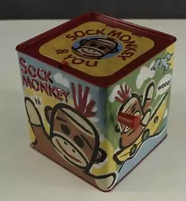 MODERN Toy Schylling Metal SOCK MONKEY & You Pop Up Wind Up Jack In The Box • $19.58