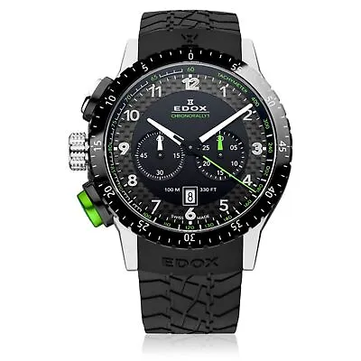 EDOX 10305 3NV NV Men's Chronorally 1 Black Quartz Watch • $339