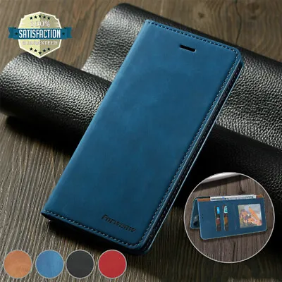 For IPhone 15 14 13 12 Pro XS Max XR X 8 Magnetic Leather Wallet Case Flip Cover • £7.19