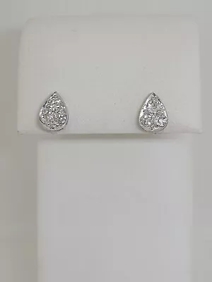 Vintage 14k White Gold Teardrop Shaped European Cut Diamond Earrings .50 Carats • $499.99