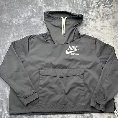 Nike Sportswear Shirt  XL Black Retro Funnel Neck Pullover Jumper Vintage • $39.99