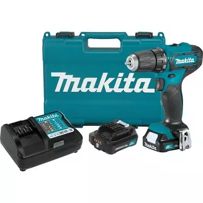 Makita Driver Drill Kit 3/8  12V Li-Ion Cordless With Belt Clip And Tool Case • $132.32