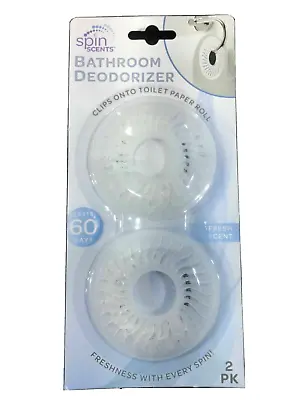 NEW Spin Scent Bathroom Deodorizer Clips Onto Toilet Paper Roll 2 Pack 60 Days • $7.16