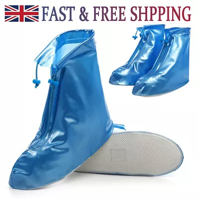 Pair Waterproof Shoe Covers Non Slip Cycling Overshoes Rain Boot Cover Protector • £8.03