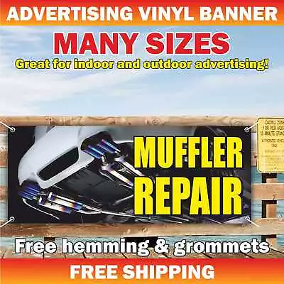 Muffler Repair Advertising Banner Vinyl Mesh Sign Auto Car Mechanic Garage Brake • $129.95