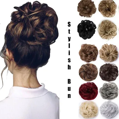 Curly Messy Hair Bun Piece Updo Scrunchie Fake Natural Bobble Hair Extensions UK • £2.99