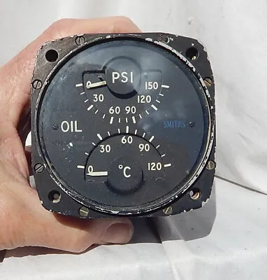 RAF Aircraft Oil Pressure & Temperature Indicator Gauge Instrument By Smiths • $67.36