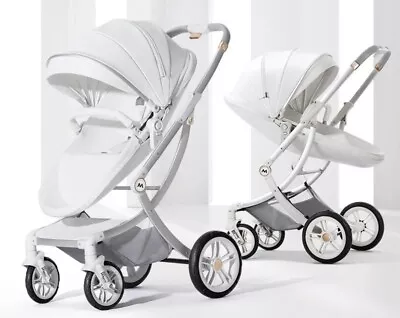 NEW: White And Rose Gold Luxury Pram *CLEARANCE SALE* • $519