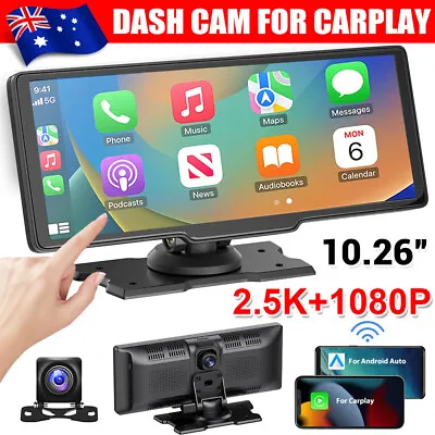 170° 2.5K 10.26'' Touch Dash Cam Wireless Dual Car Recorder For Carplay Android • $126.95