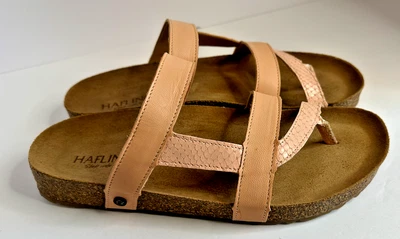 £44.21 • Buy HAFLINGER Sandal Peach Cork Arch Support Leather Size US 8  EU 39
