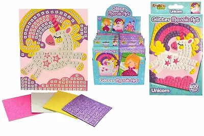 Glitter Mosaic Art Kids Craft Kit Childrens Unicorn Castle Princess • £3.50