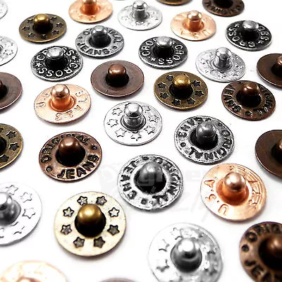 Hat Rivets Studs Decorative Button Sewing Denim Leather Bag Jeans 9.5 Mm AQC • £3.40