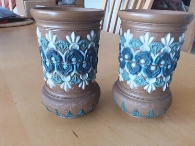 £15 • Buy Doulton Silicon Lambeth Vases X 2 Pair