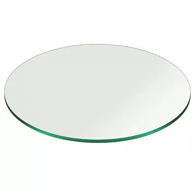 Round Glass Table Top 3/8 Inch Thick  With Pencil Polish Tempered Clear Glass • $620.34