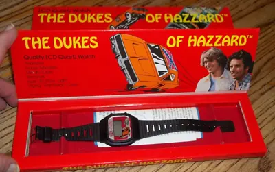 VINTAGE 1981 UNISONIC THE DUKES OF HAZZARD LCD QUARTZ WATCH In Original Box NEW • $16