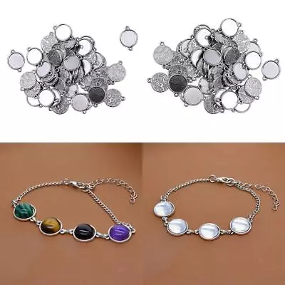 £6.66 • Buy 50 Pieces Blank Bezel Pendants  Base Settings For Jewelry Making 12mm