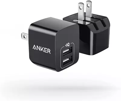 USB Charger Anker 2-Pack Dual Port 12W Wall Charger With Foldable Plug Mini X • $13.70