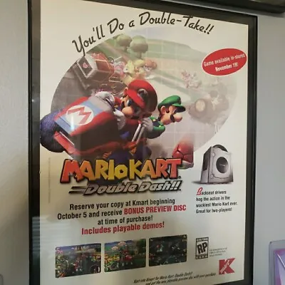 FRAMED Retro 2003 Mario Kart Double Dash GameCube Video Game Wall Art • $29