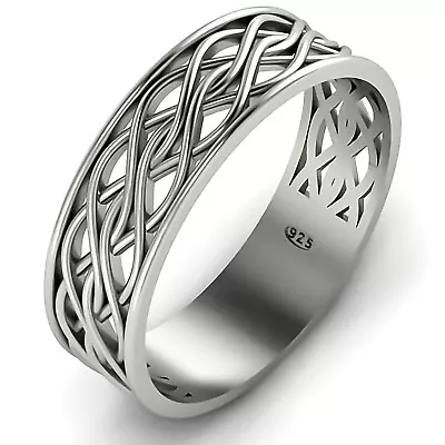 Celtic Knot Ring Viking Thumb Band Nordic Wedding Jewelry 925 STERLING SILVER • $32.40