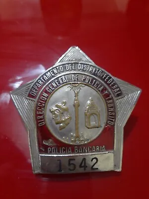 Vtg 70' Obsolete Mexican Police Badge Id Policia D.f Transito Bancaria  • $49.99