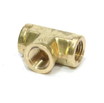 1/4 Npt Female Pipe T Tee 3 Way Brass Fitting Fuel Vacuum Air Water Oil Gas • $8.51