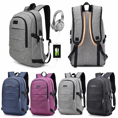 $13.15 • Buy Adult Laptop Backpack Business Travel USB Charging Port College School Bag HOT