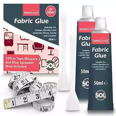 Extra Strong Fabric Glue 50ml | Washable Adhesive Repair Hemming Sewing Textile • £4.99
