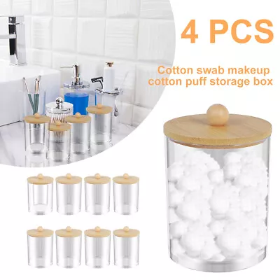 4Pcs Cotton Pads Holder Stackable Cotton Balls Container With Lid 10oz GoHnh • $20.59