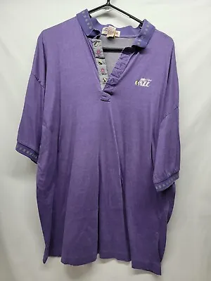 Vtg 90s Antigua Utah Jazz Embroidered Polo T-Shirt Mens 2XL Unique  • $18