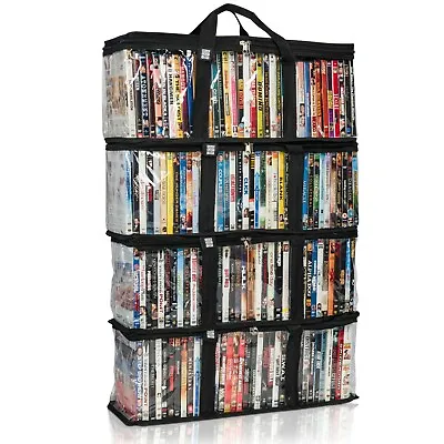 Made Easy Kit DVD Storage Case Portable Clear Organizer W/ Dividers Fits 40 DVDs • $10.99
