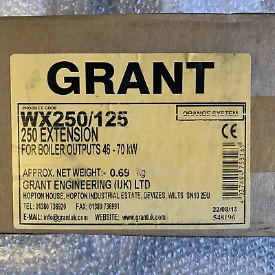 Grant WX 250/125 Vortex Boiler 250mm Flue Extension White 46-70 KW Ø125mm • £20