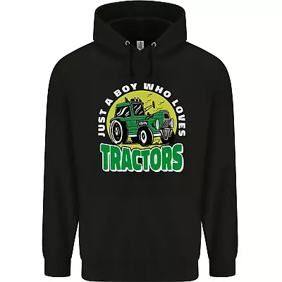 Farming Just A Boy Who Loves Tractors Childrens Kids Hoodie • £17.99