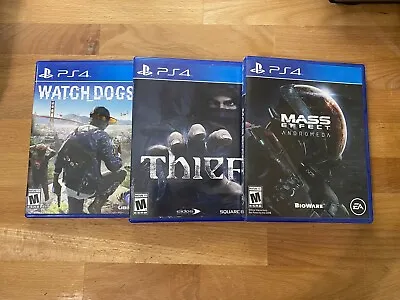 PS4 Game Bundle - Watch Dogs 2 Thief Mass Effect Andromeda • $12