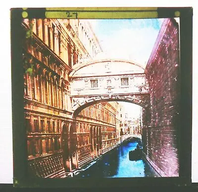 Venice Bridge Sighs Canal Merchant Magic Lantern Slide 3.25  Vintage C1900 • $12.43