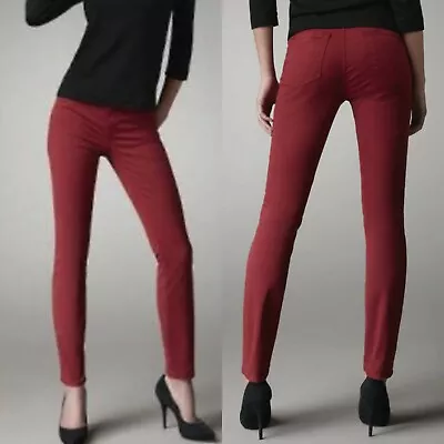 J Brand Skinny Leg Jeans Women's Size 25 Black Cherry Red Stretch Twill Pants • $17