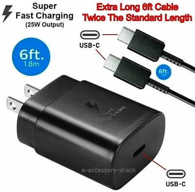 25w Type USB-C Super Fast Wall Charger+6FT Cable For Samsung Galaxy S20 S21 S22 • $9.25