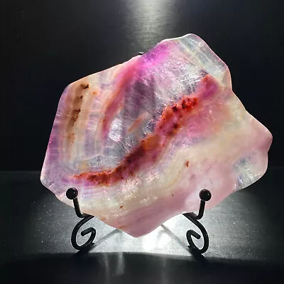 279g Natural Rainbow Fluorite Slice Crystal Mineral Specimen Reiki+Stand • $0.06