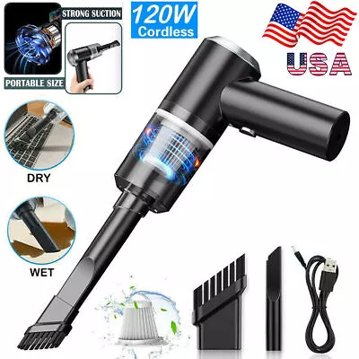 $13.89 • Buy 120W Cordless Handheld Vacuum Home Auto Rechargeable  Cleaner Car Wet Dry Duster