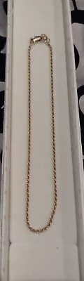 9ct Gold Ankle Bracelet Rope Chain 2.16g • £41