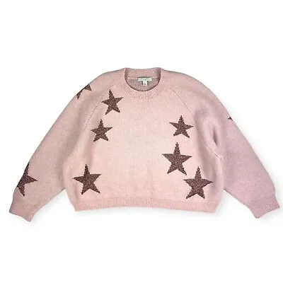 AllSaints Women's Pink Metallic Star Sweater L • $47.50