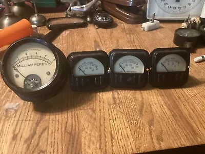 Set Of (4) Vintage Volt And Milliamperes Gauges • $75