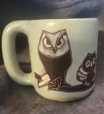 MARA OWL MUG Woodland Art Pottery Coffee Cup Signed Mexico. C 12 • $24