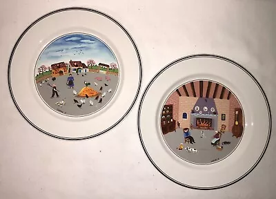 Villeroy & Boch Salad/Dessert Plates Naif No 3   Hay/Barnyard No 6 Fireside Mint • $22.95