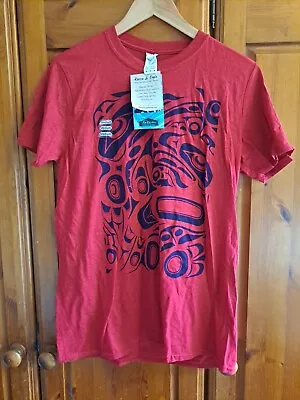 T Shirt Mens Medium First Nations Red Native American Totem Design House • £20