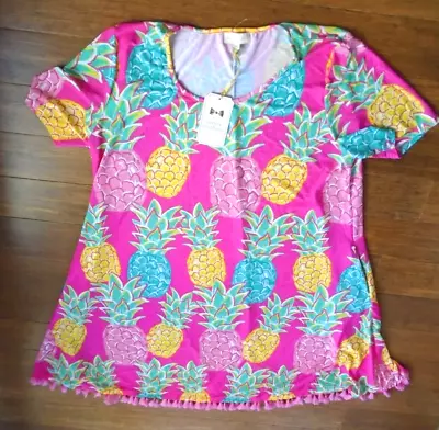 Simply Southern Women's Dress Tassel Hem Sz XXL Top New Charleston Pineapple • £27.94