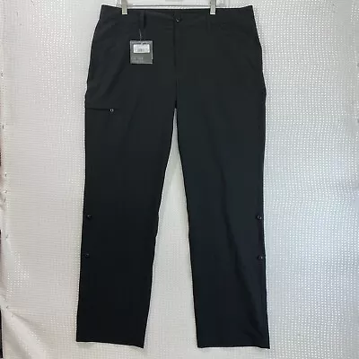 NEW Eddie Bauer Adventurer Pants Womens 16 Black Roll Up Leg Lightweight Outdoor • $19.99