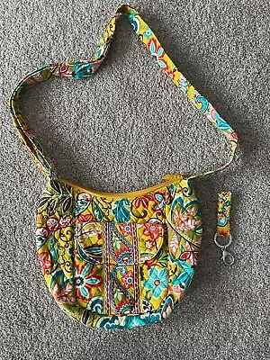 Vera Bradley Provencal Yellow Floral Shoulder Strap Crossbody Bag With Keychain • $19.57